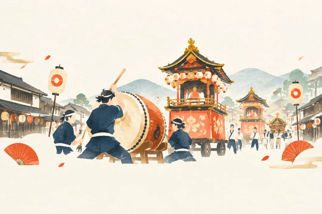 古川祭をテーマにした祭りのイメージ