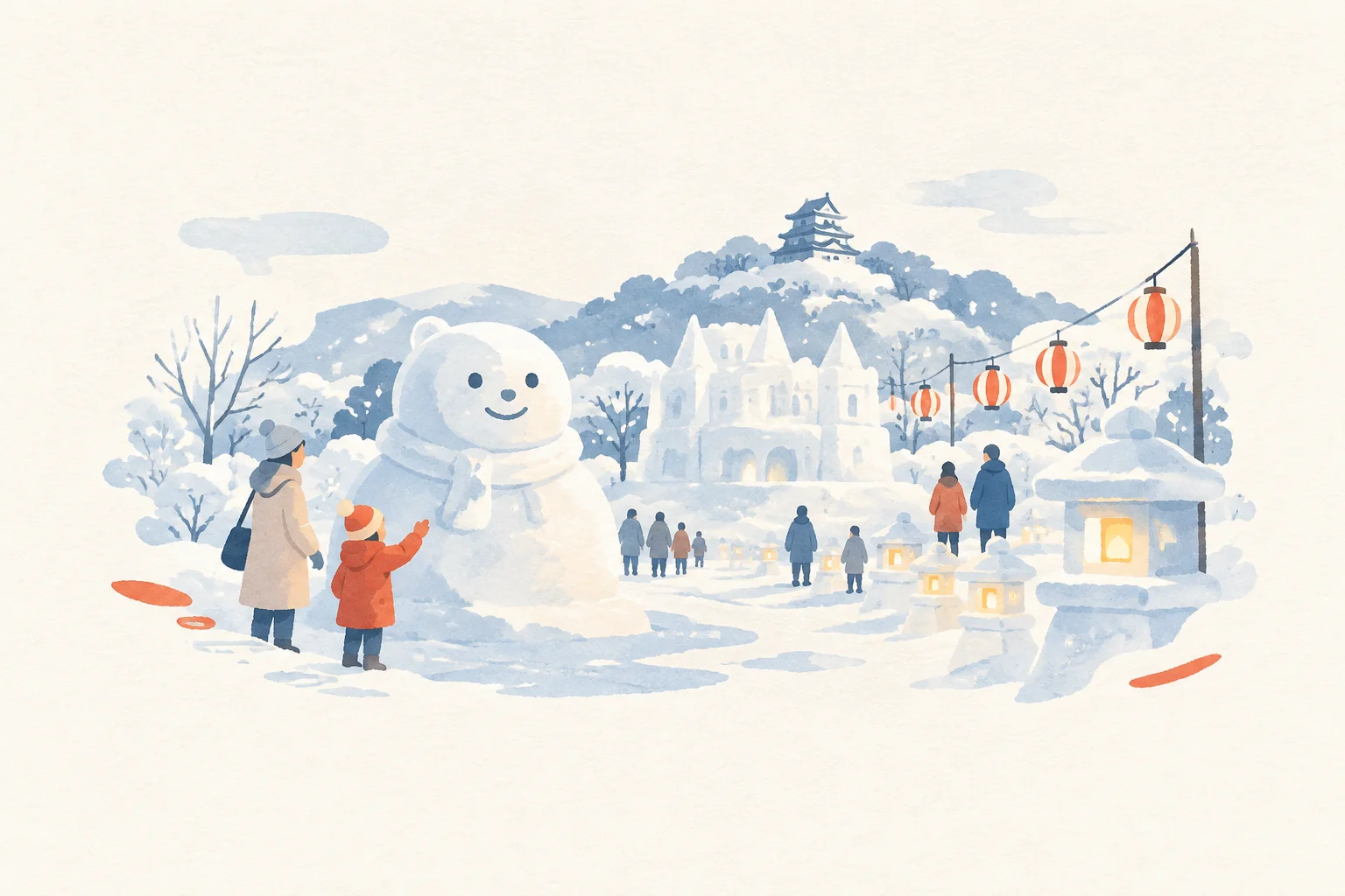 以饭山雪祭为主题的节日形象