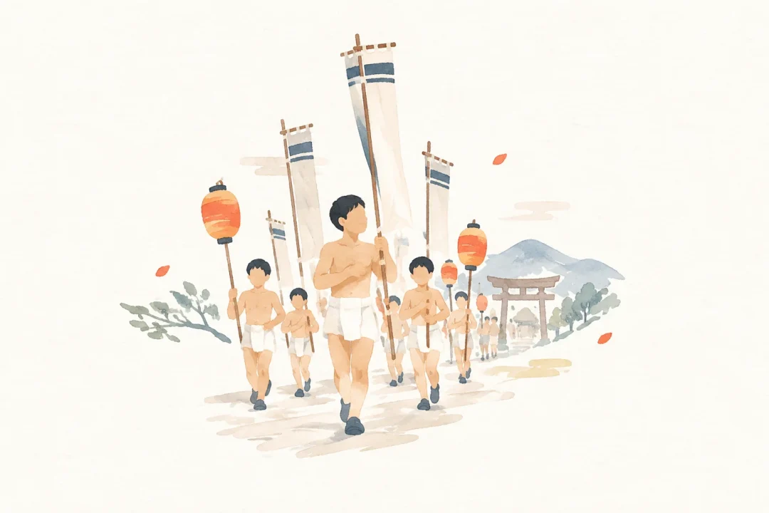 島立裸まつりをテーマにした祭りのイメージ