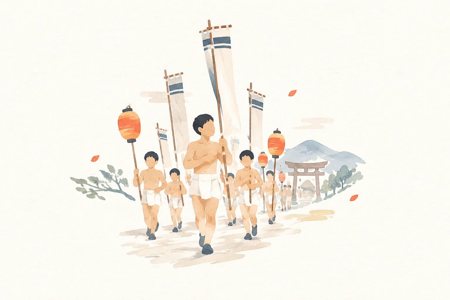 以島立裸祭為主題的祭典示意圖