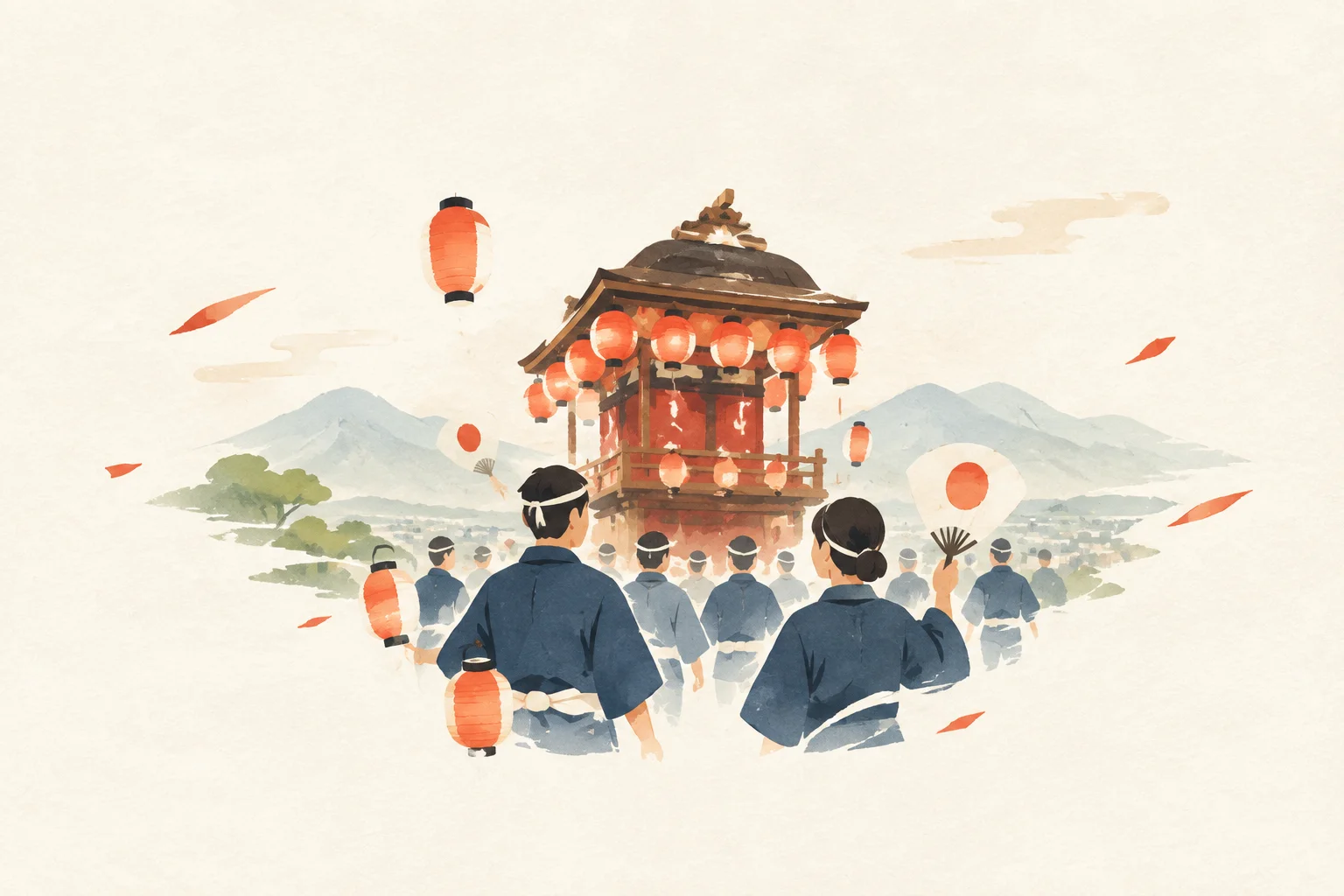 信州上田祇園祭をテーマにした祭りのイメージ