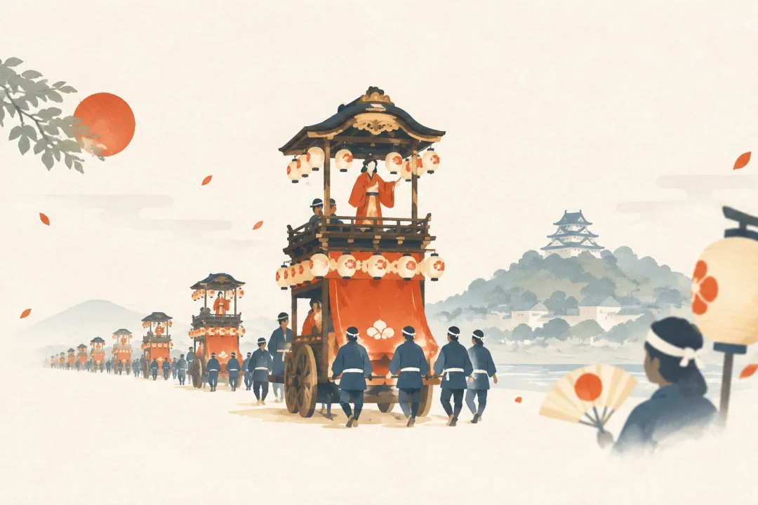犬山祭をテーマにした祭りのイメージ