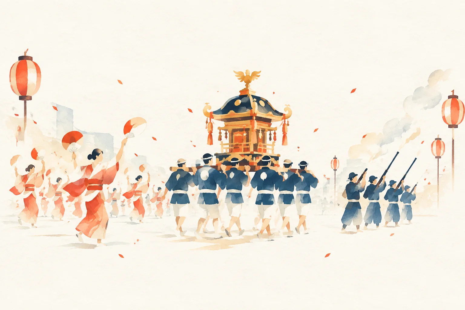 以大垣十萬石祭典為主題的祭典意象