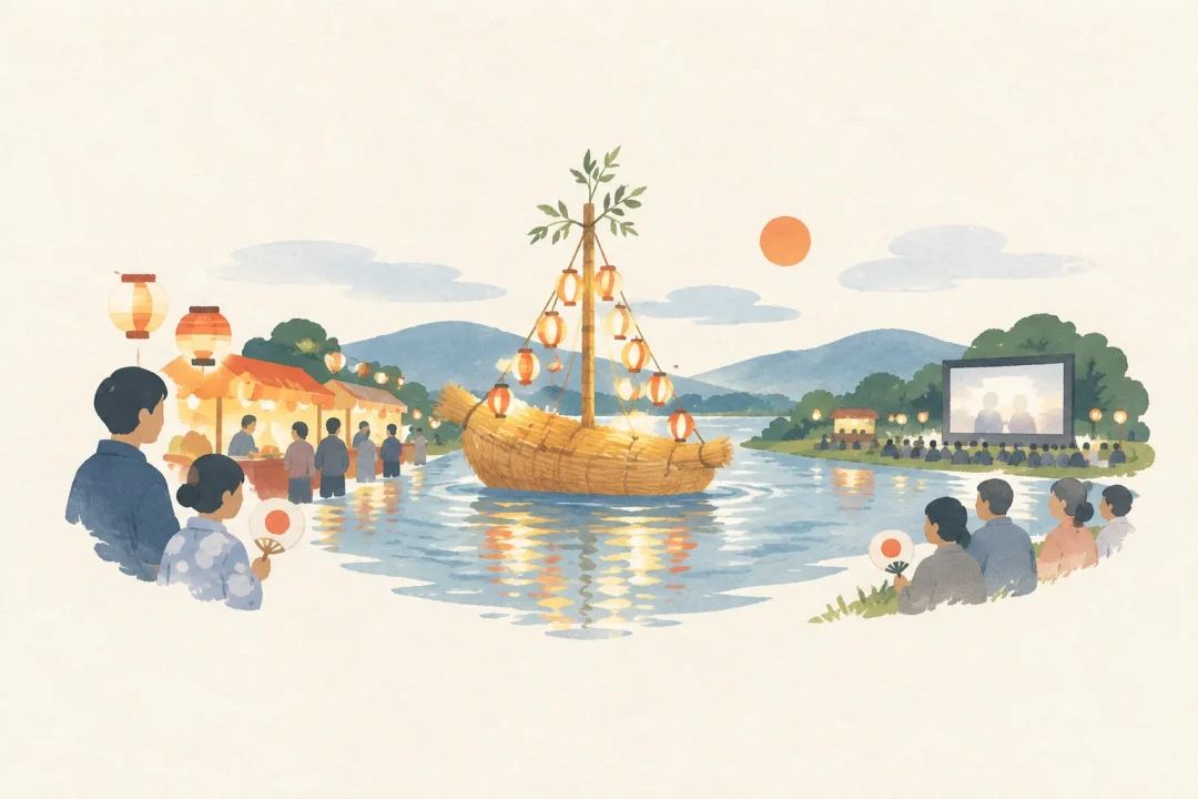 かわしま燦々夏祭りをテーマにした祭りのイメージ