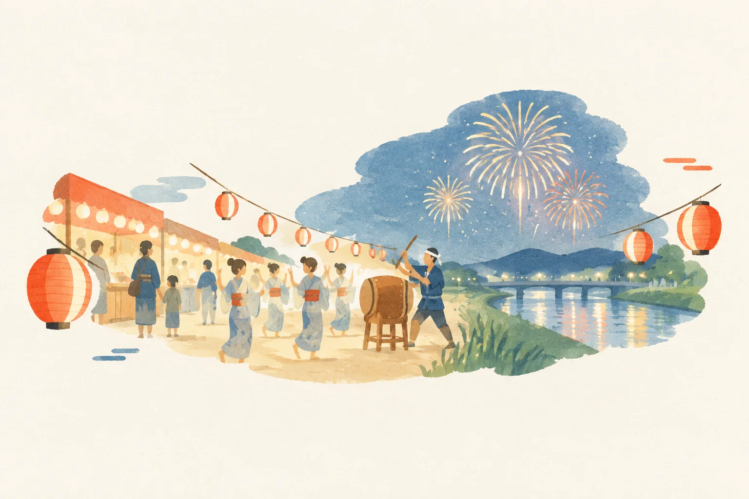 以境川亲近夏日祭为主题的祭典示意图