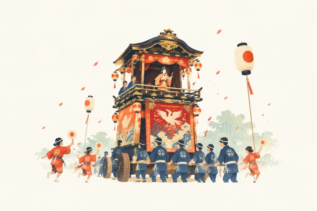 竹鼻祭りをテーマにした祭りのイメージ