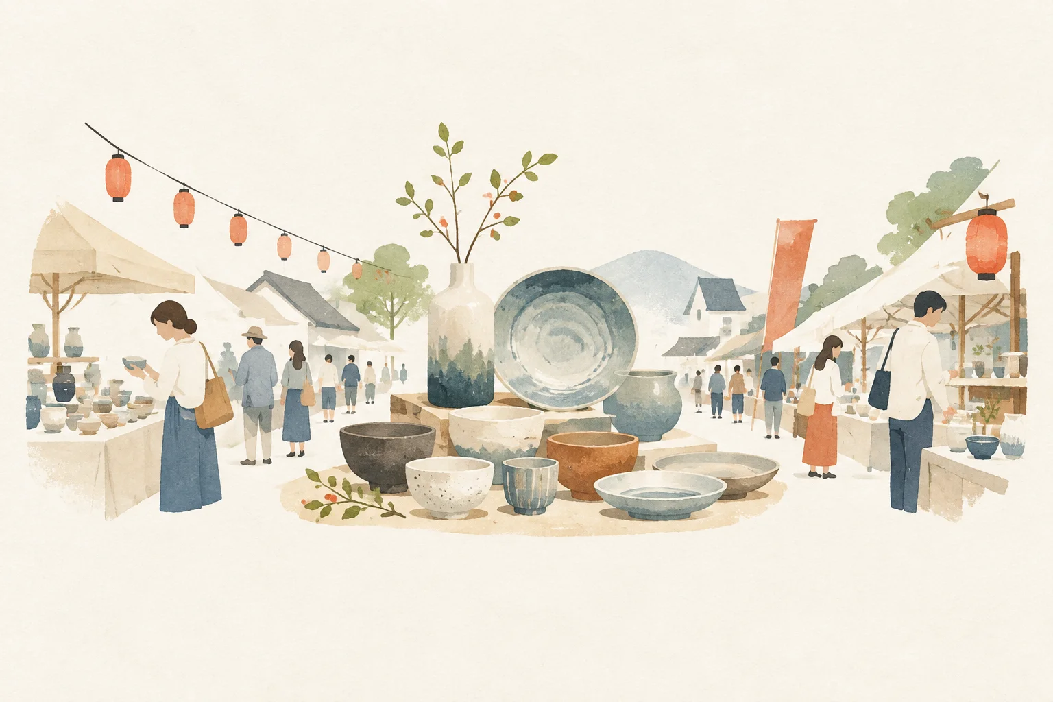 An image of a festival themed around the Tajimi Pottery Festival