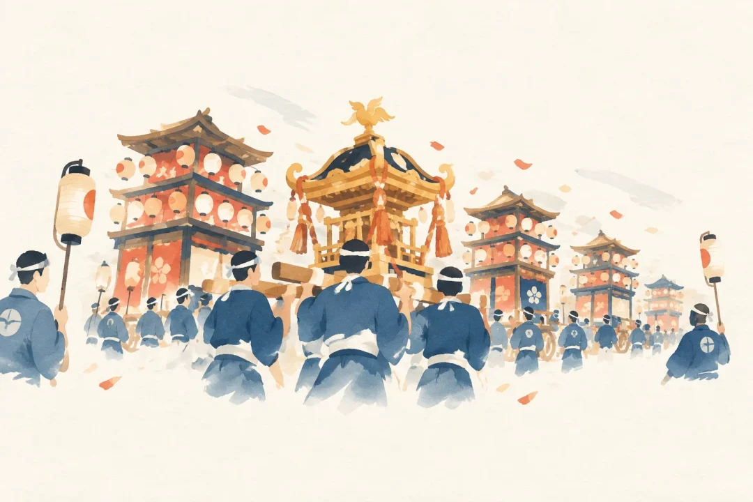 遠州掛塚貴船神社例祭をテーマにした祭りのイメージ