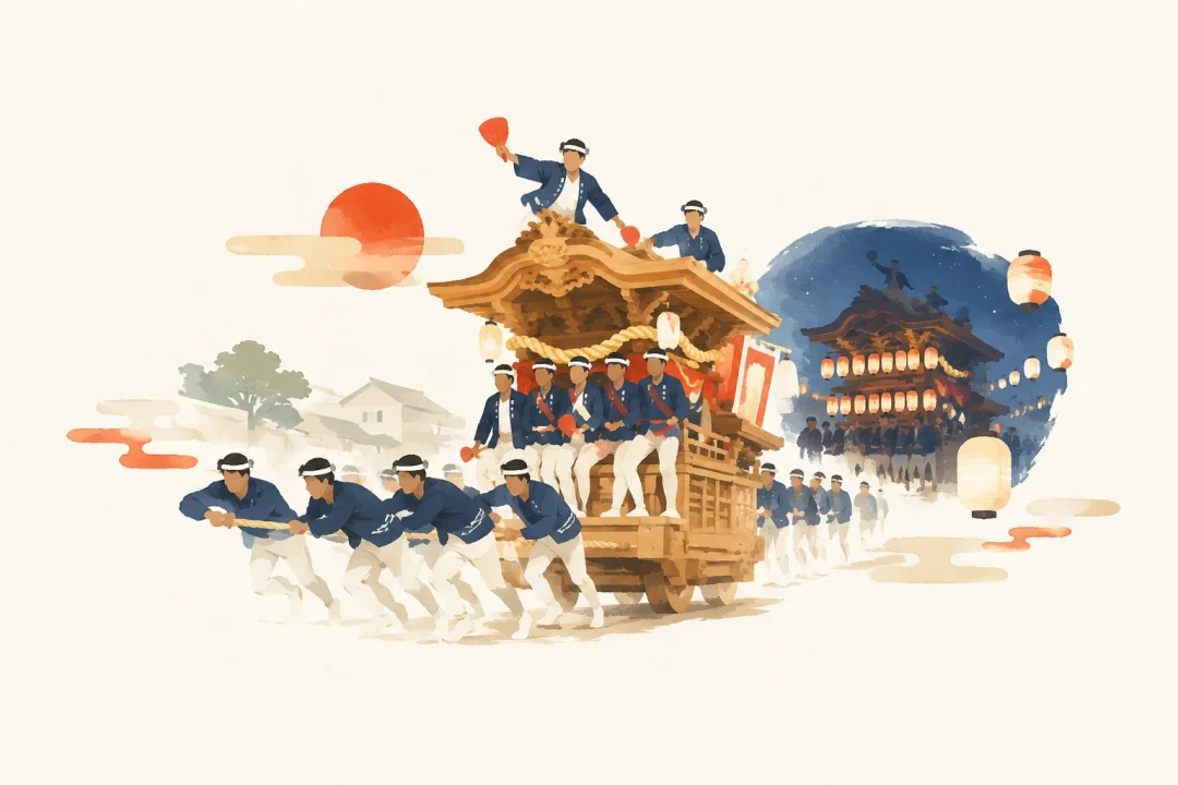 岸和田だんじり祭をテーマにした祭りのイメージ