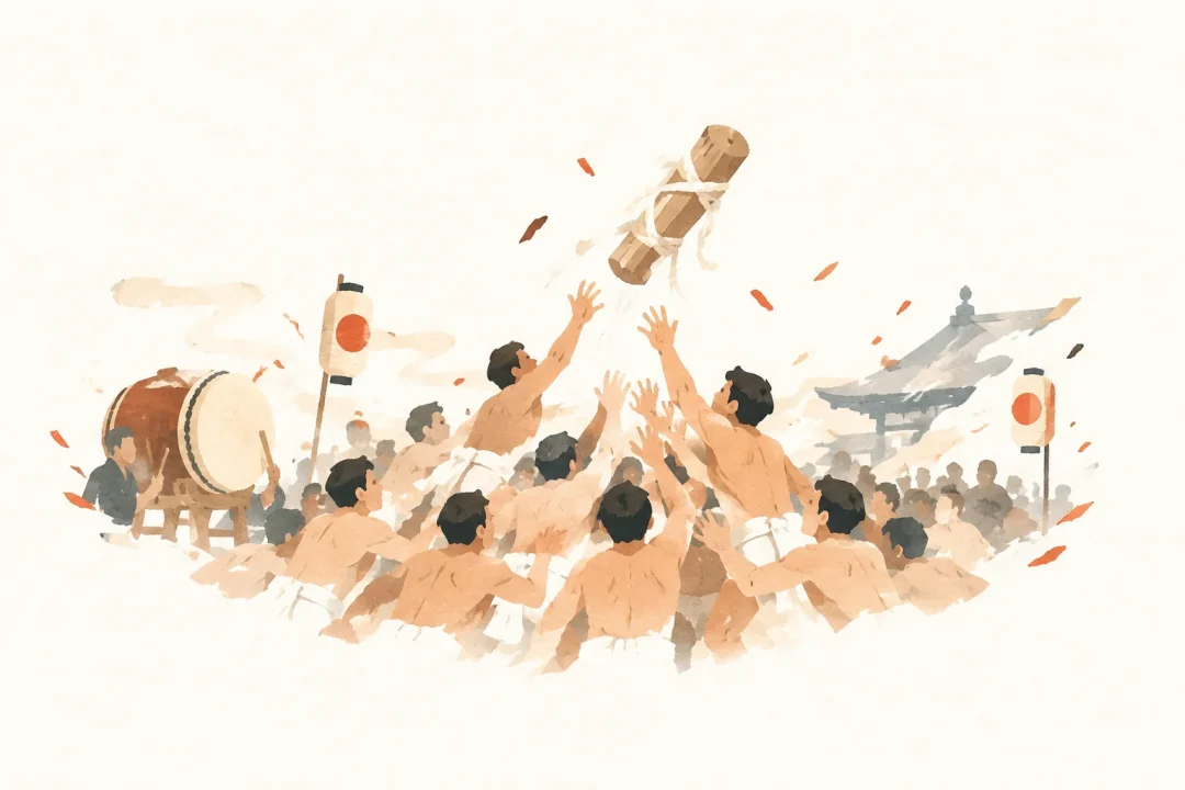西大寺会陽をテーマにした祭りのイメージ