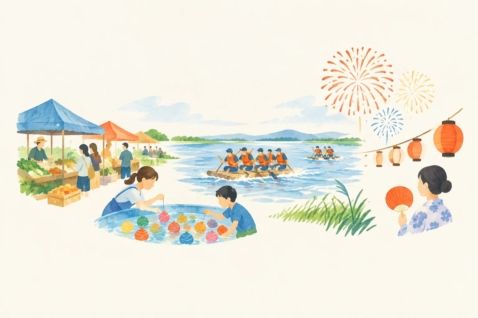 An illustration of a festival themed around the Kitamura Inaka Festival
