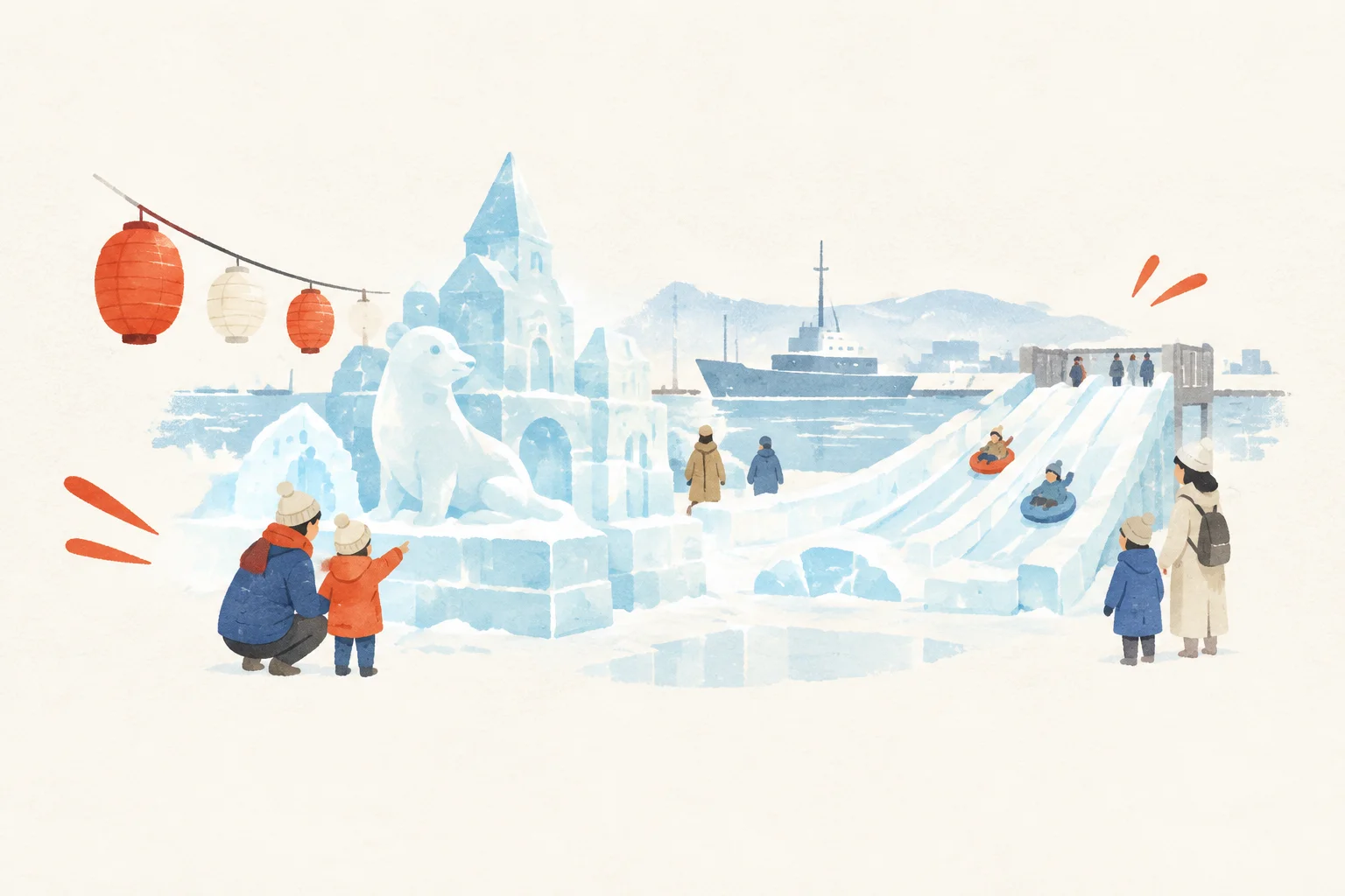 以钏路冰雪祭为主题的祭典意象