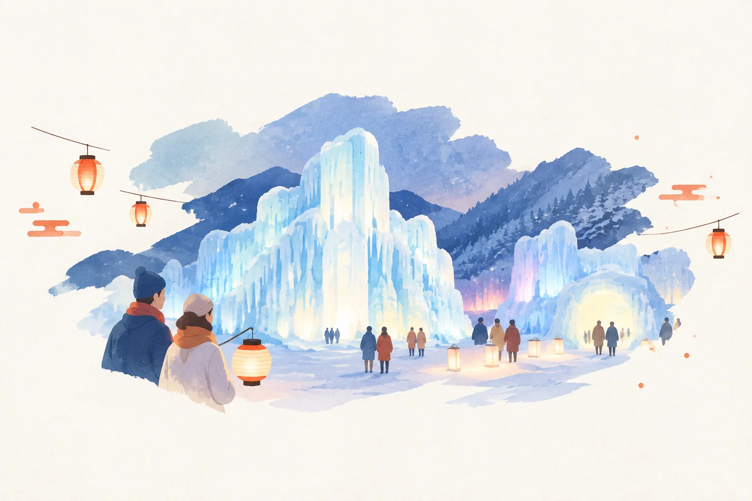 소운쿄 빙폭 축제를 주제로 한 축제 이미지