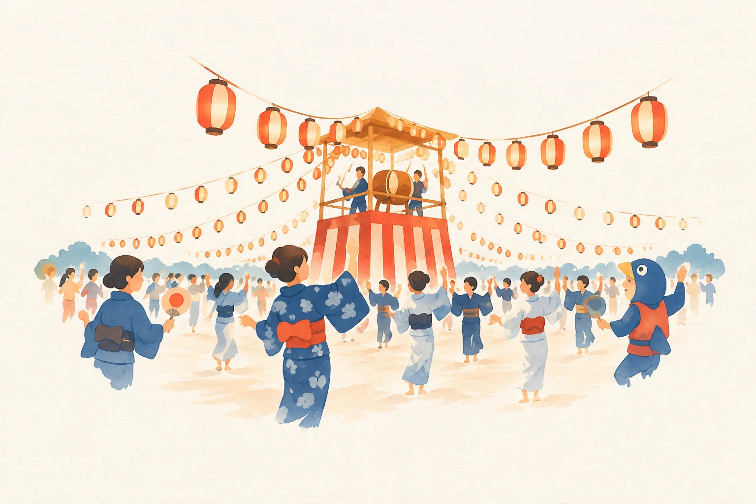 以中標津夏日祭典為主題的祭典形象