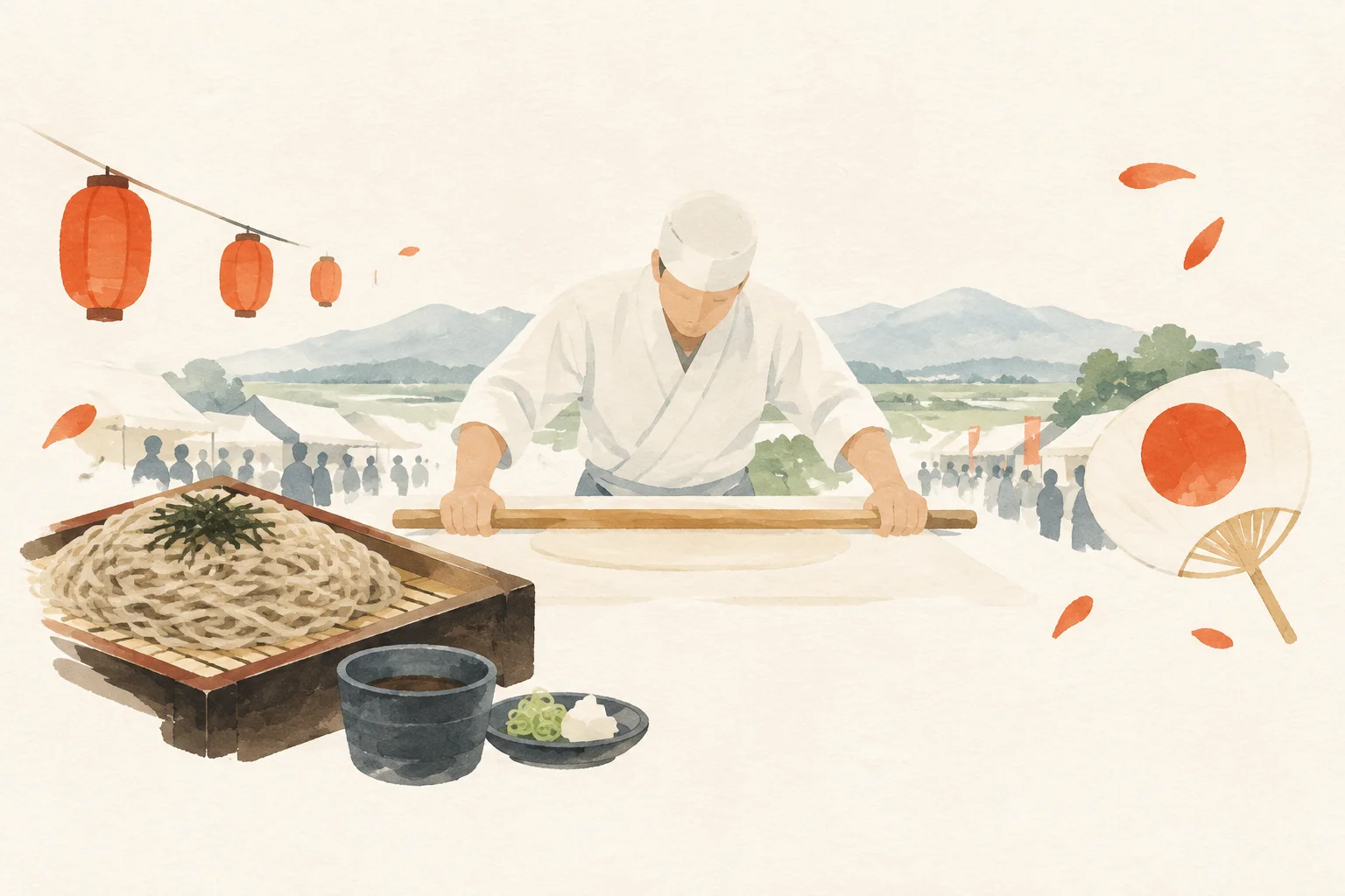 An illustration inspired by the Horokanai Town New Soba Festival