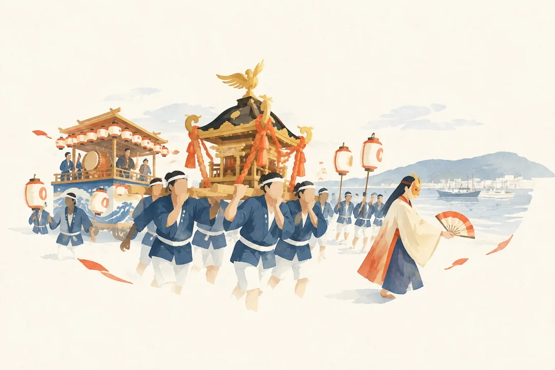 大畑祭をテーマにした祭りのイメージ
