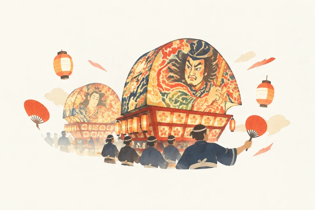 黒石ねぷたをテーマにした祭りのイメージ