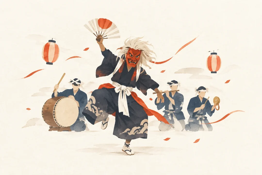 鬼剣舞をテーマにした祭りのイメージ
