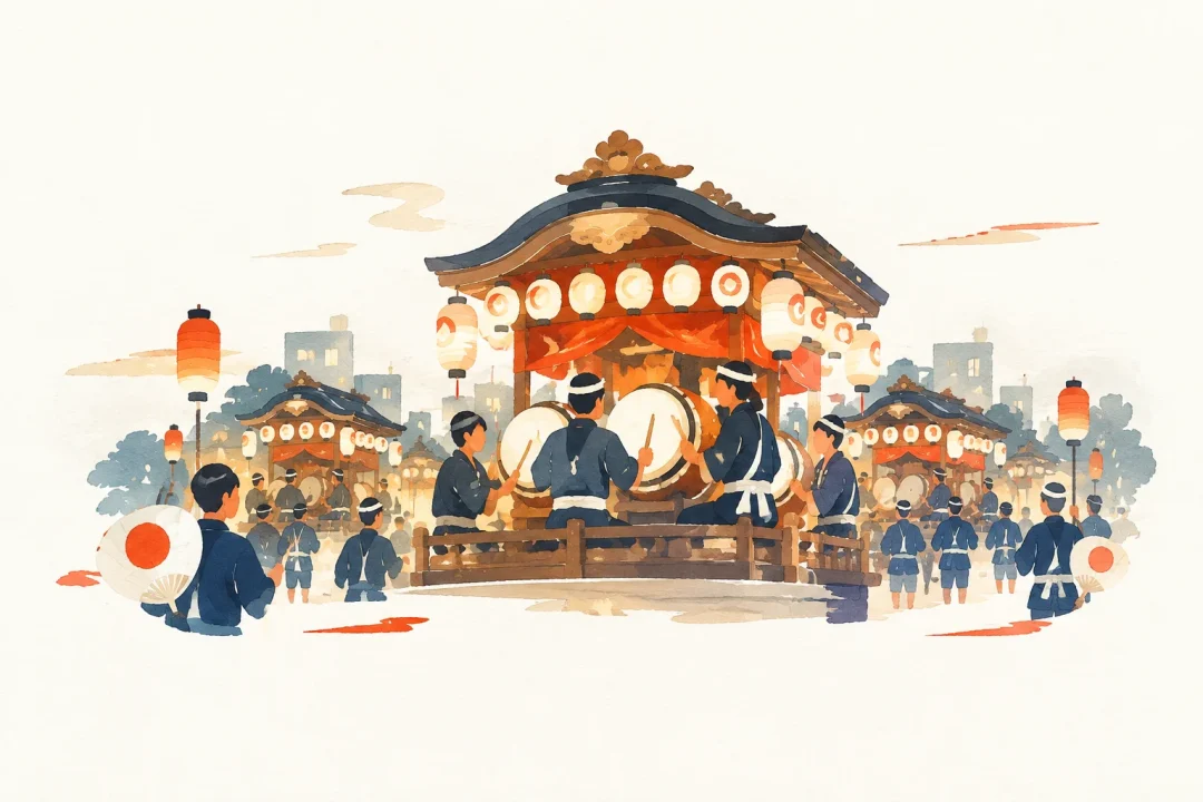 日高火防祭りをテーマにした祭りのイメージ