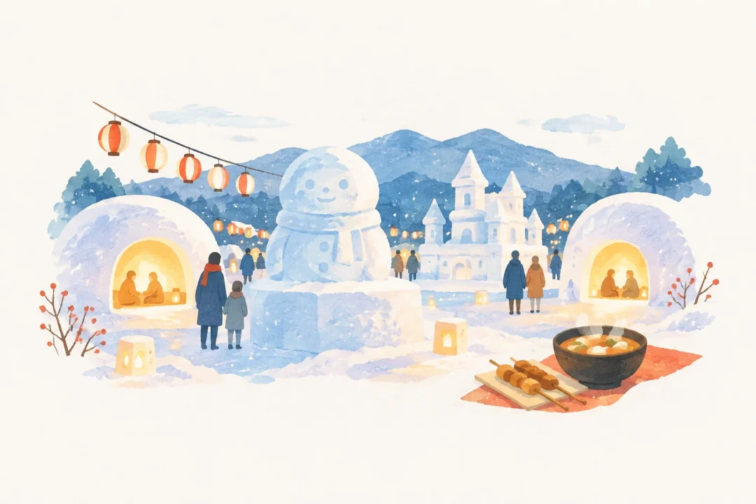 岩手雪まつりをテーマにした祭りのイメージ