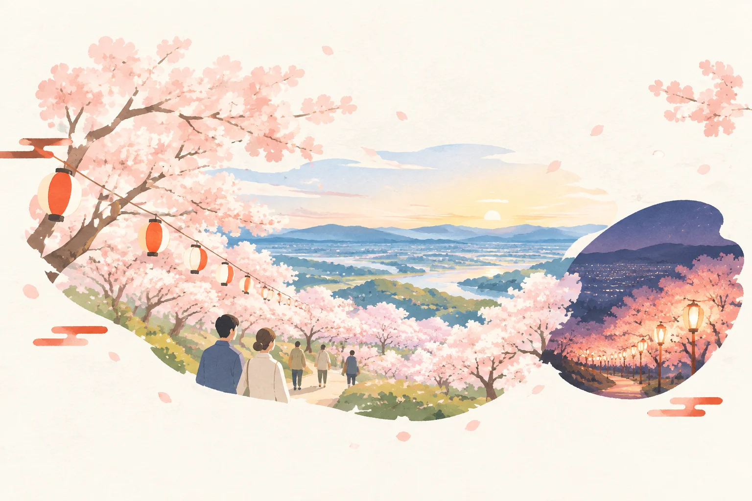 An illustration inspired by the Kagobo Cherry Blossom Festival