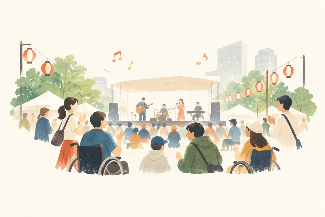 とっておきの音楽祭をテーマにした祭りのイメージ
