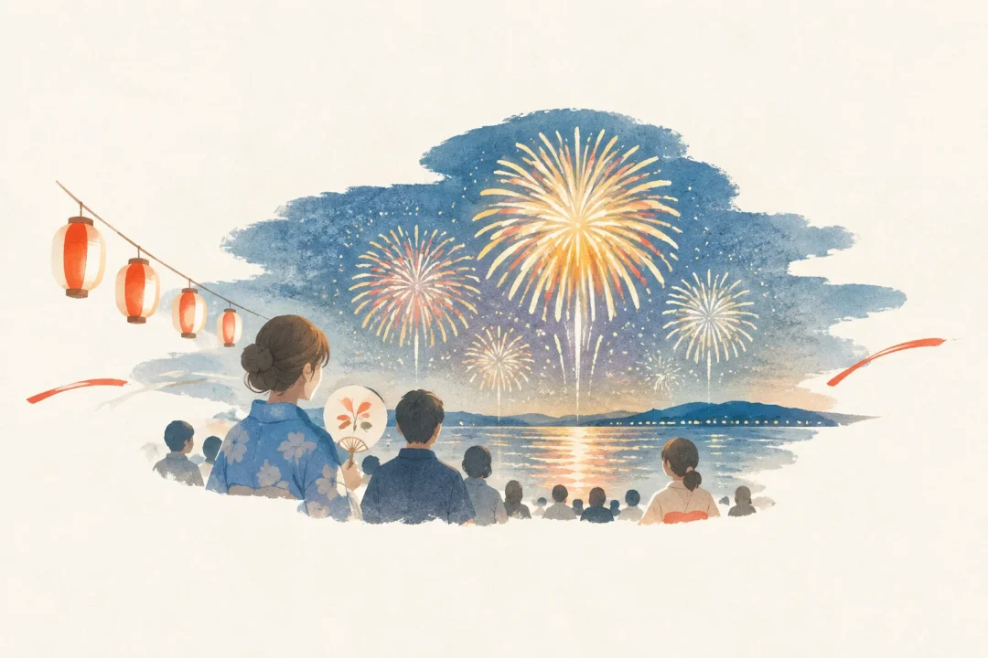なとり夏まつりをテーマにした祭りのイメージ