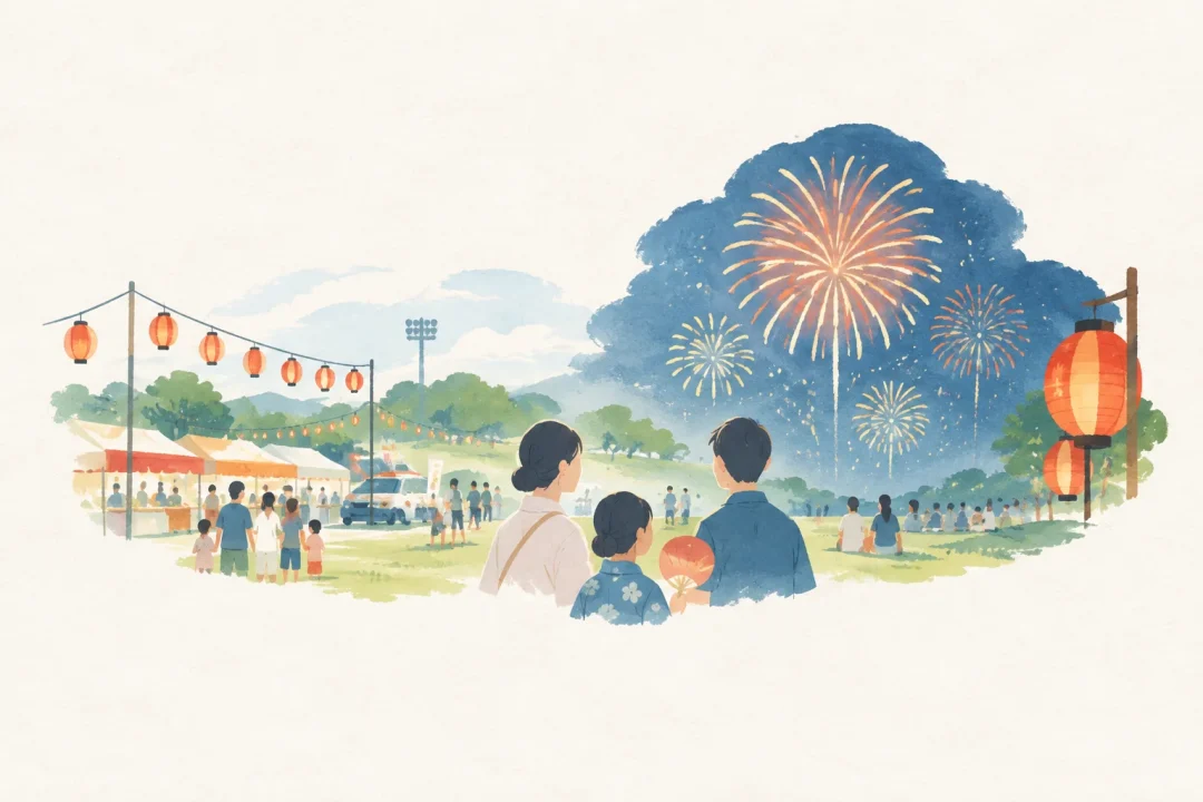 まほろば夏まつりをテーマにした祭りのイメージ