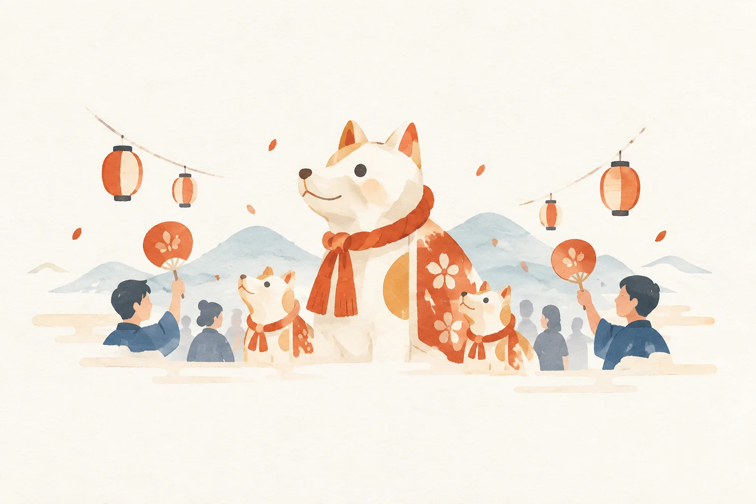 犬っこまつりをテーマにした祭りのイメージ