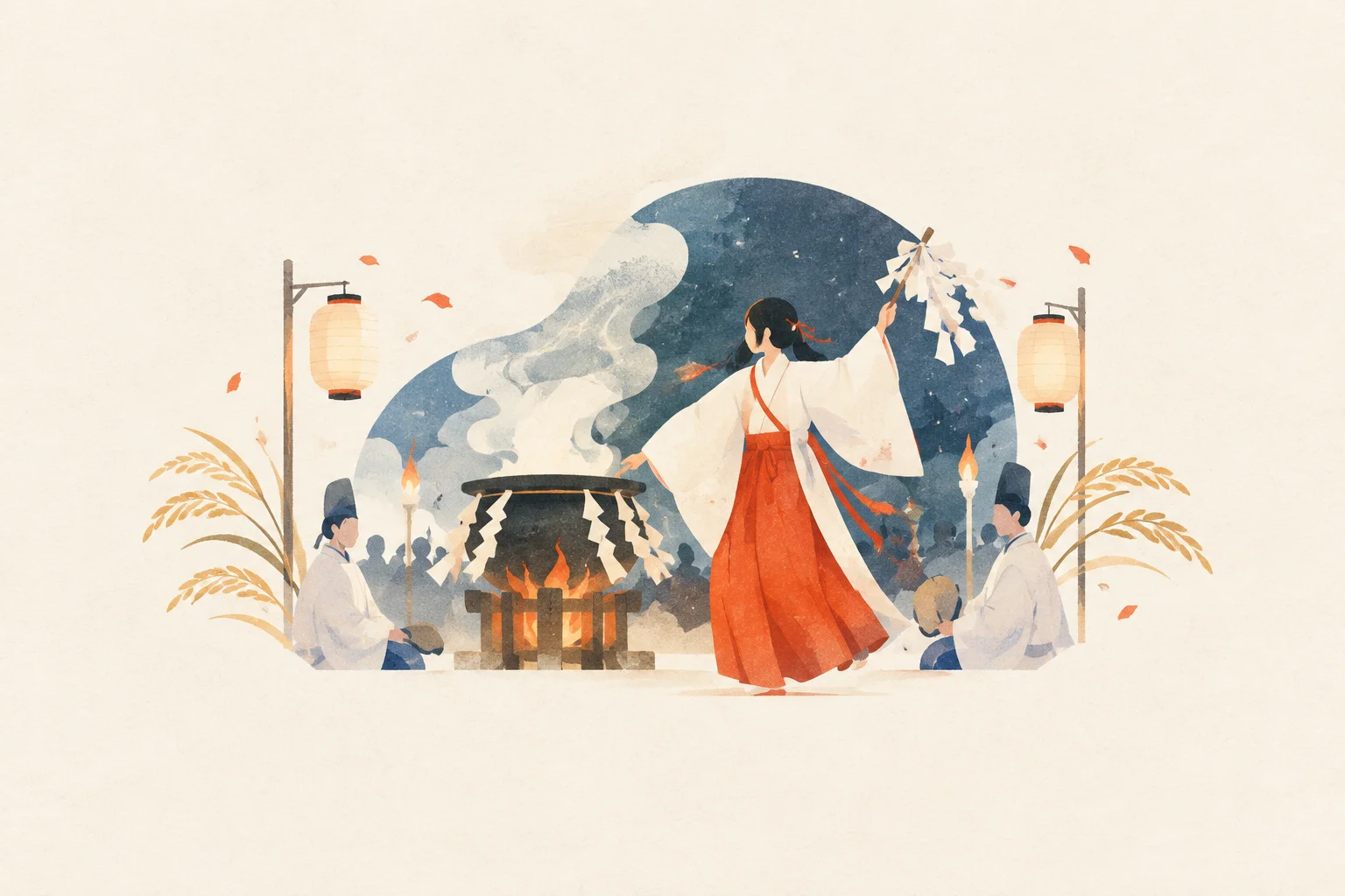 An image of a festival themed around Horoha-yama Shimotsuki Kagura