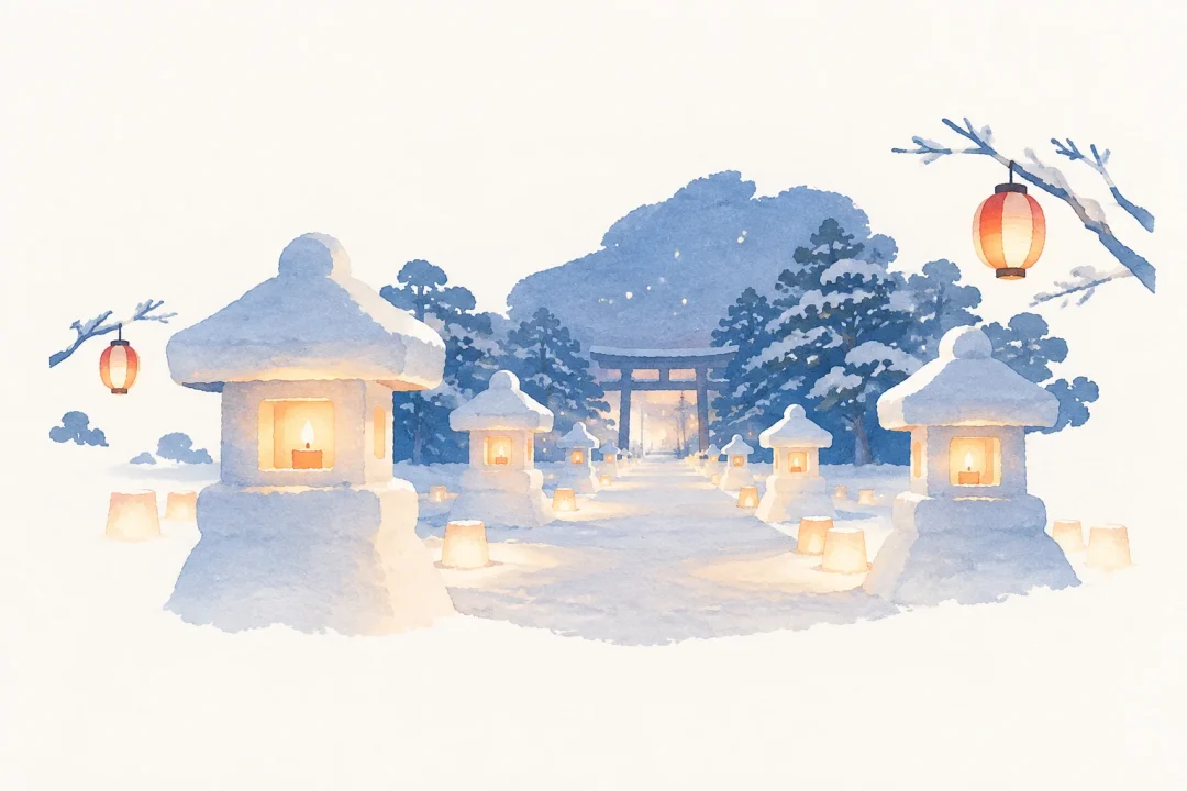 上杉雪灯篭まつりをテーマにした祭りのイメージ