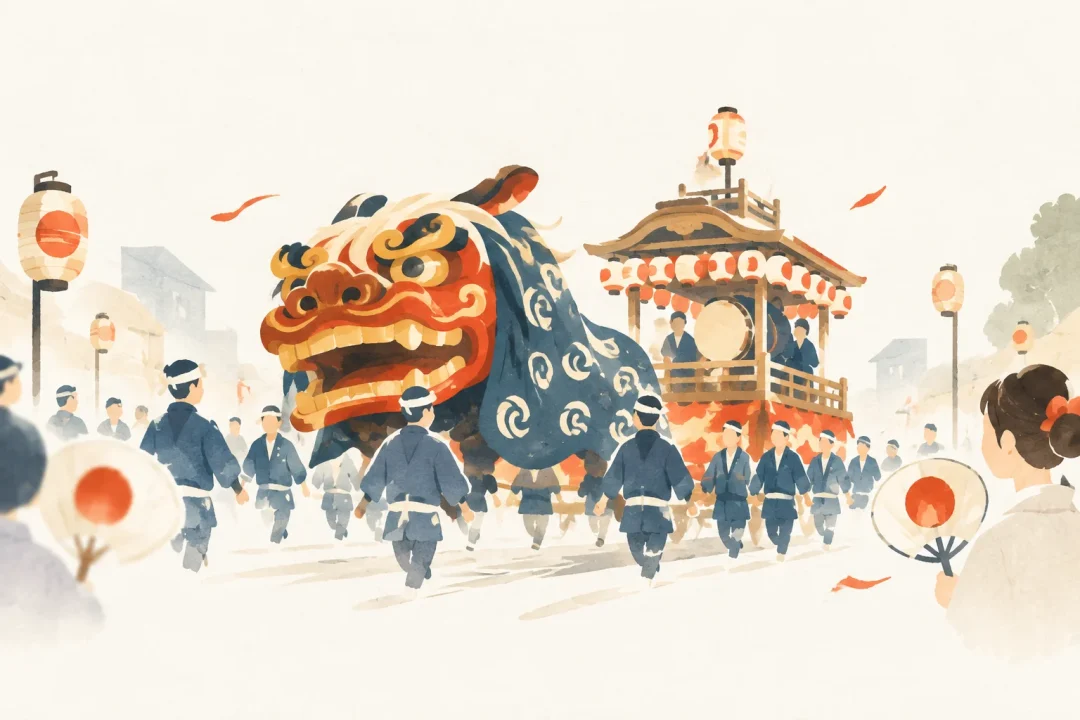 酒田祭をテーマにした祭りのイメージ