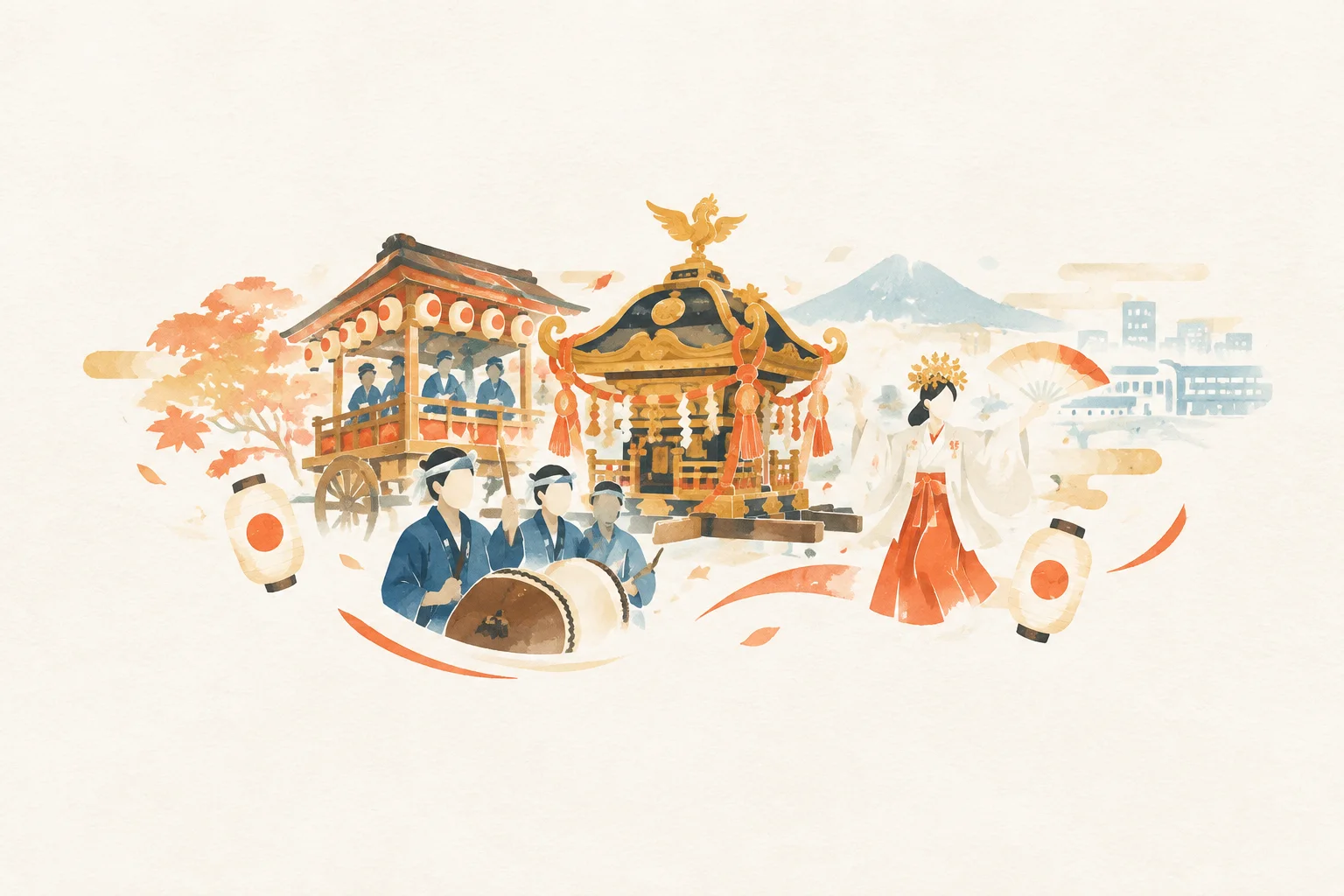 安積国造神社秋季例大祭をテーマにした祭りのイメージ