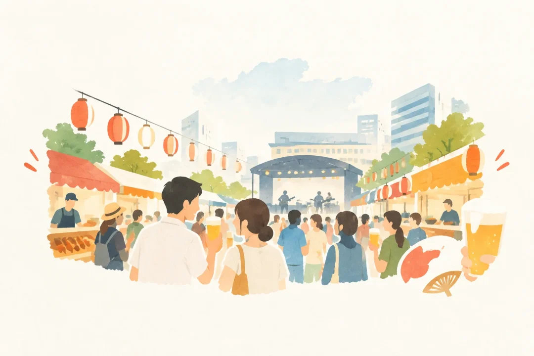 サマーフェスタ IN KORIYAMAをテーマにした祭りのイメージ