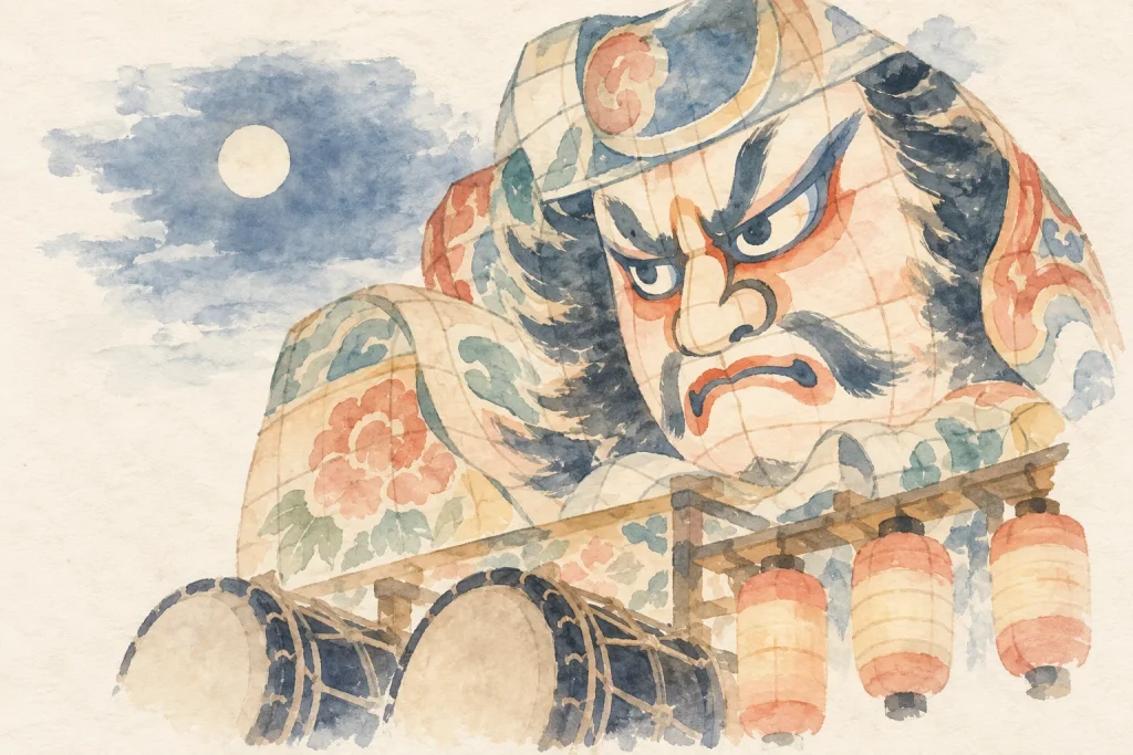 青森ねぶた祭の灯りと作り手の細部