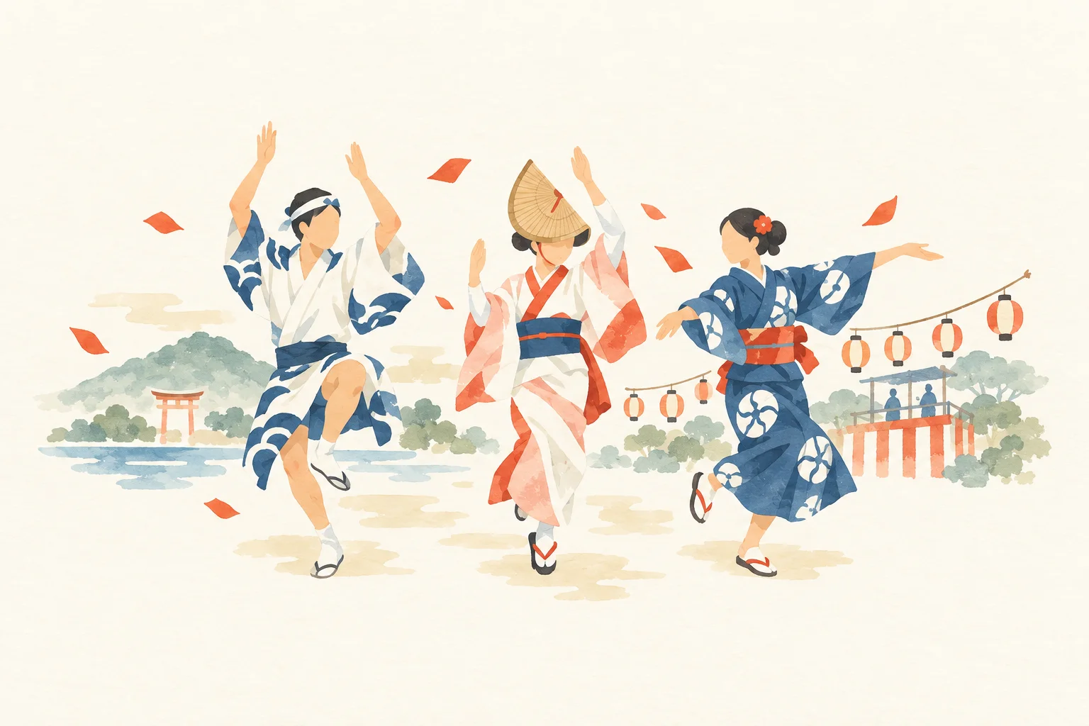 踊りの祭りを比べる