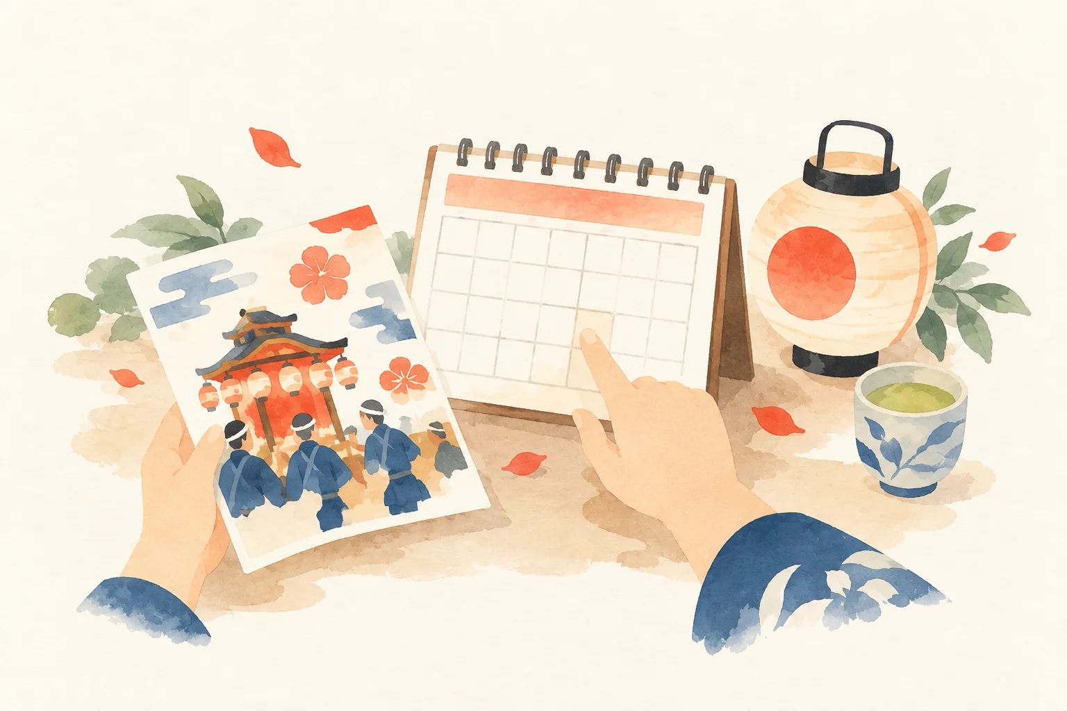 お祭りの開催日を確かめる