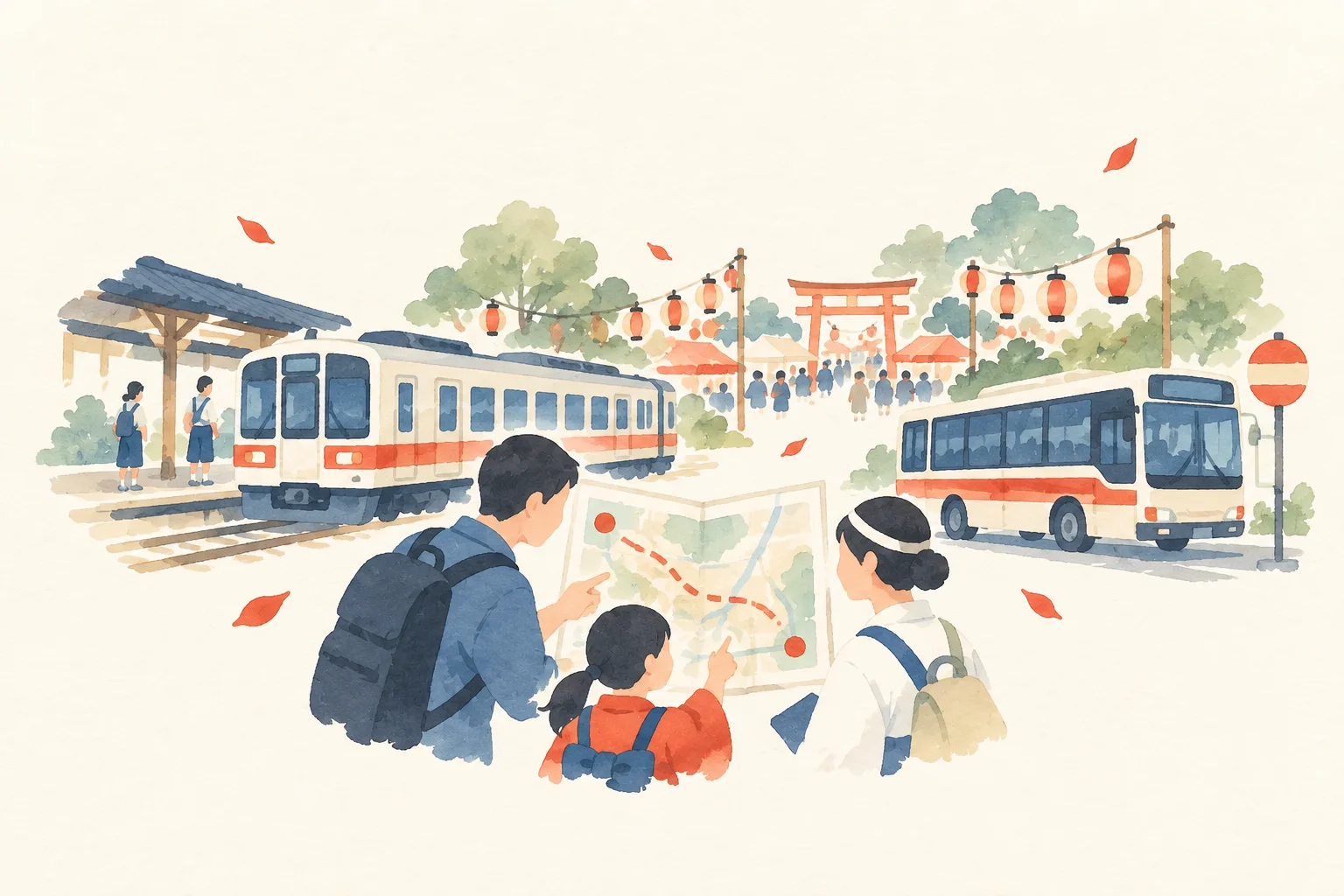 祭りへ電車・バスで行く計画
