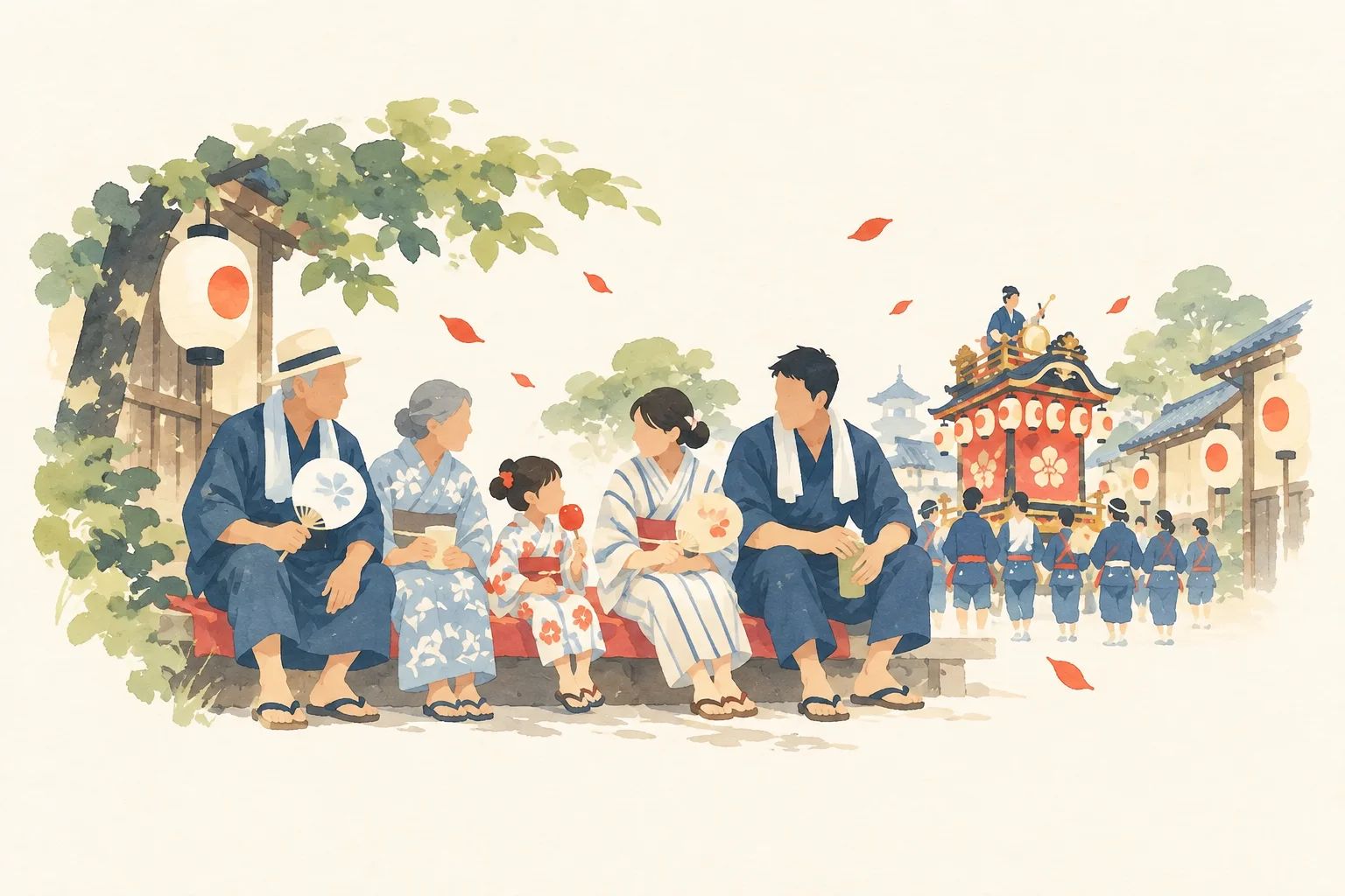 三世代で行くお祭り