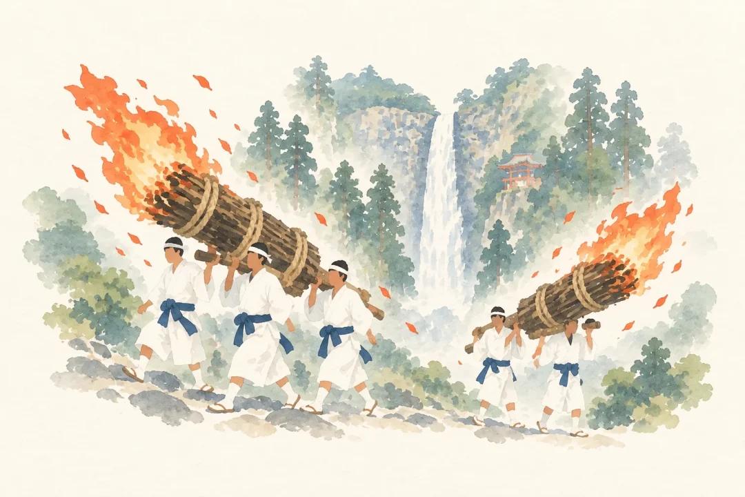 那智の扇祭りと滝