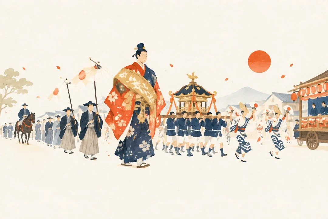 島田大祭をテーマにした祭りのイメージ