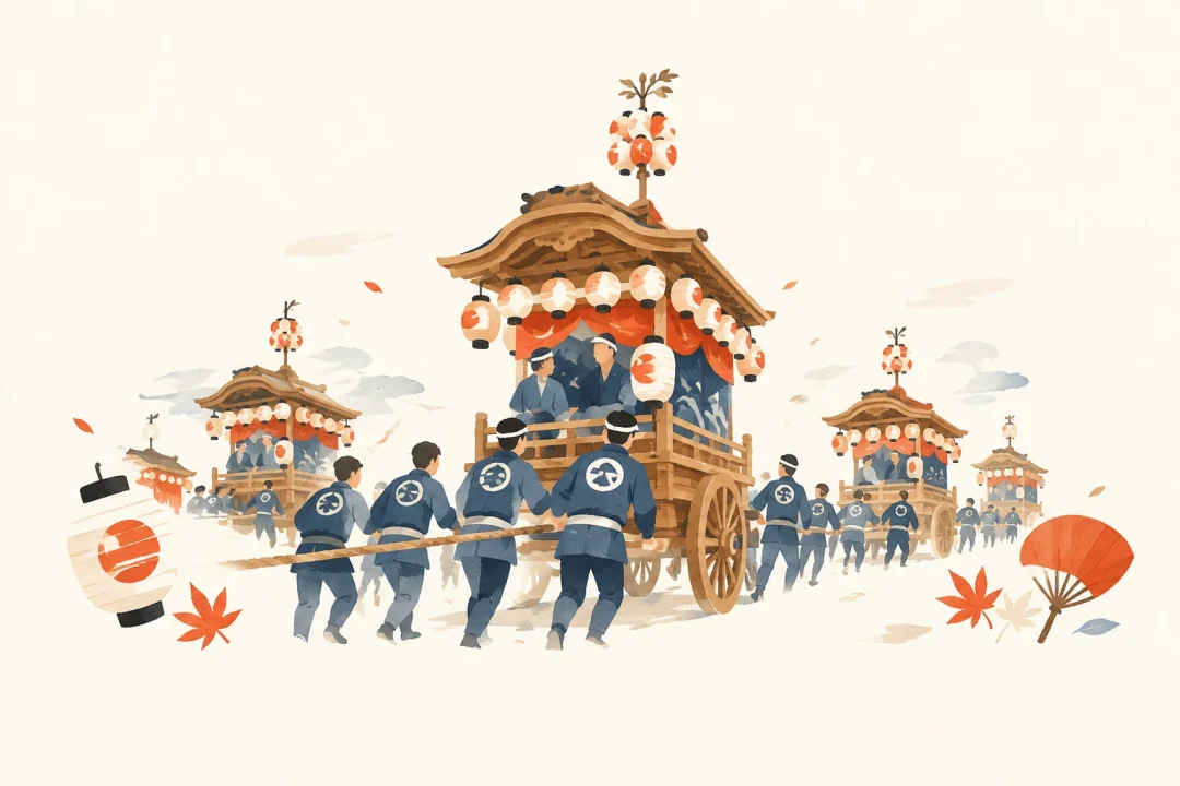 袋井北祭りをテーマにした祭りのイメージ
