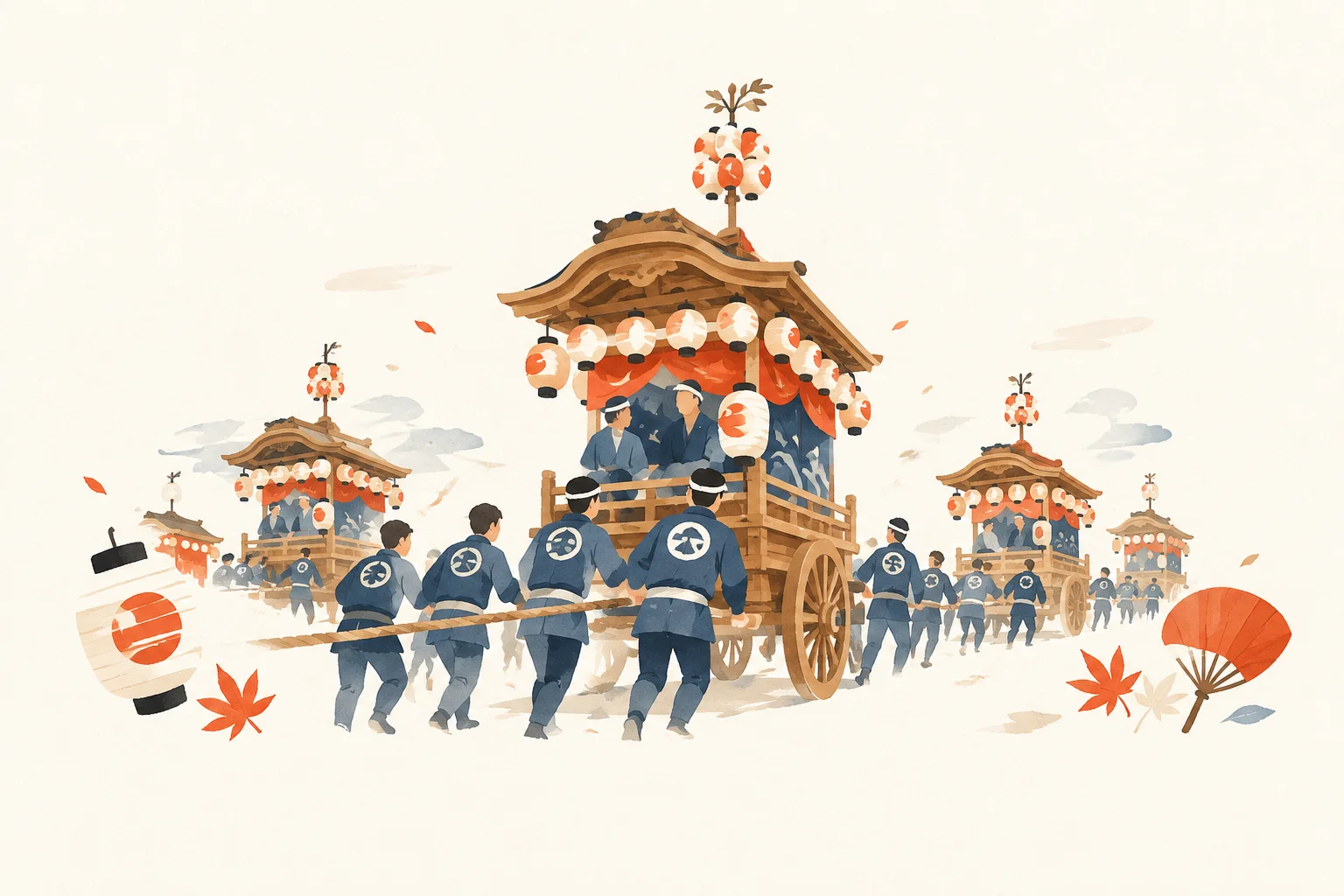 袋井北祭りをテーマにした祭りのイメージ