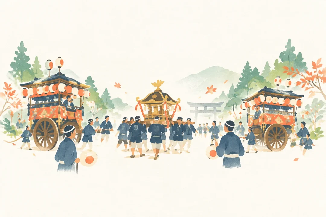 森の祭りをテーマにした祭りのイメージ