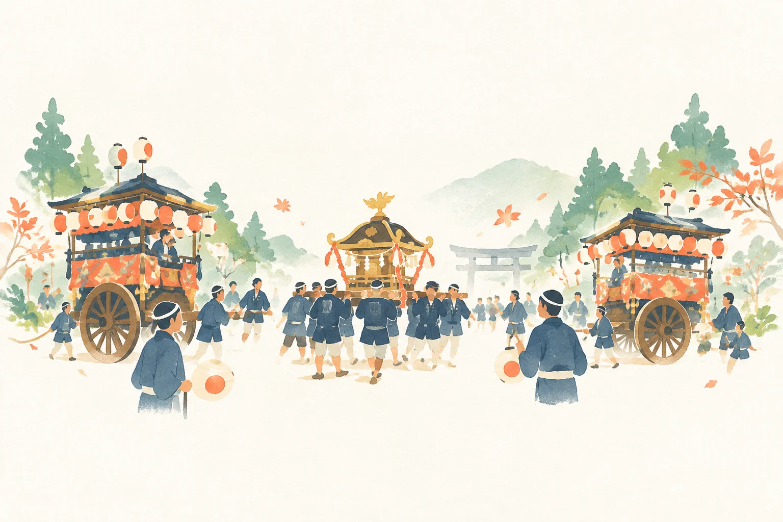 森の祭りをテーマにした祭りのイメージ
