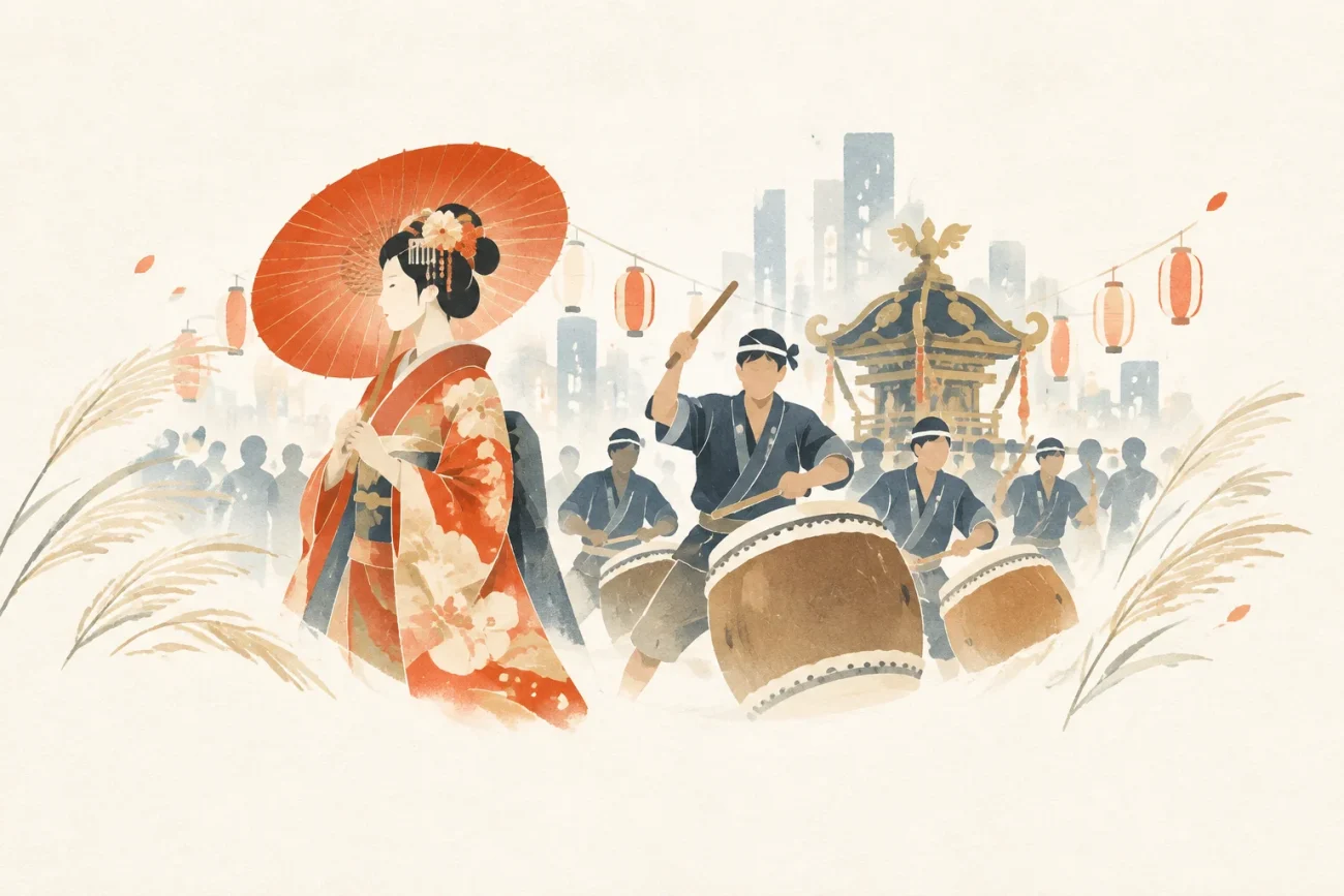 すすきの・すすきの祭りをテーマにした祭りのイメージ