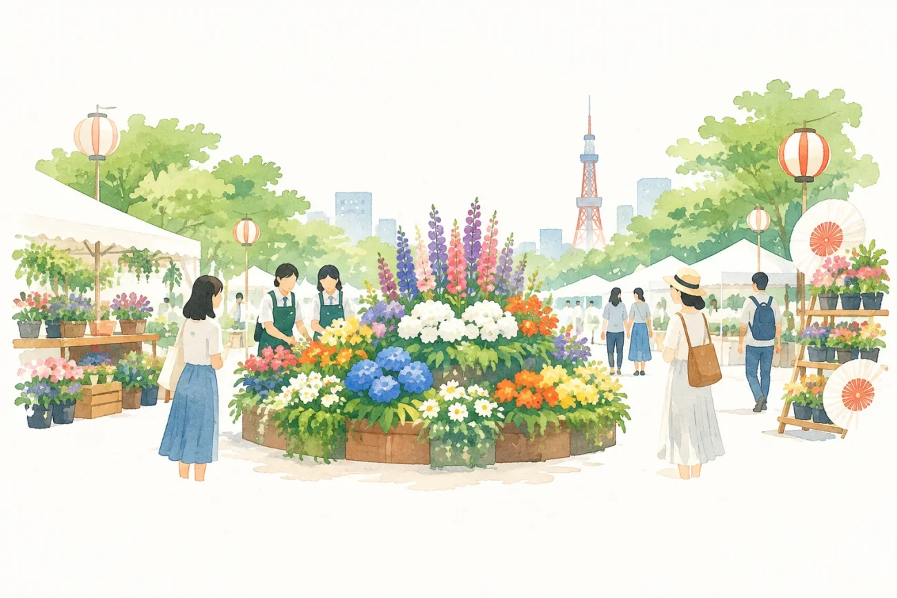以札幌花卉节为主题的节庆示意图