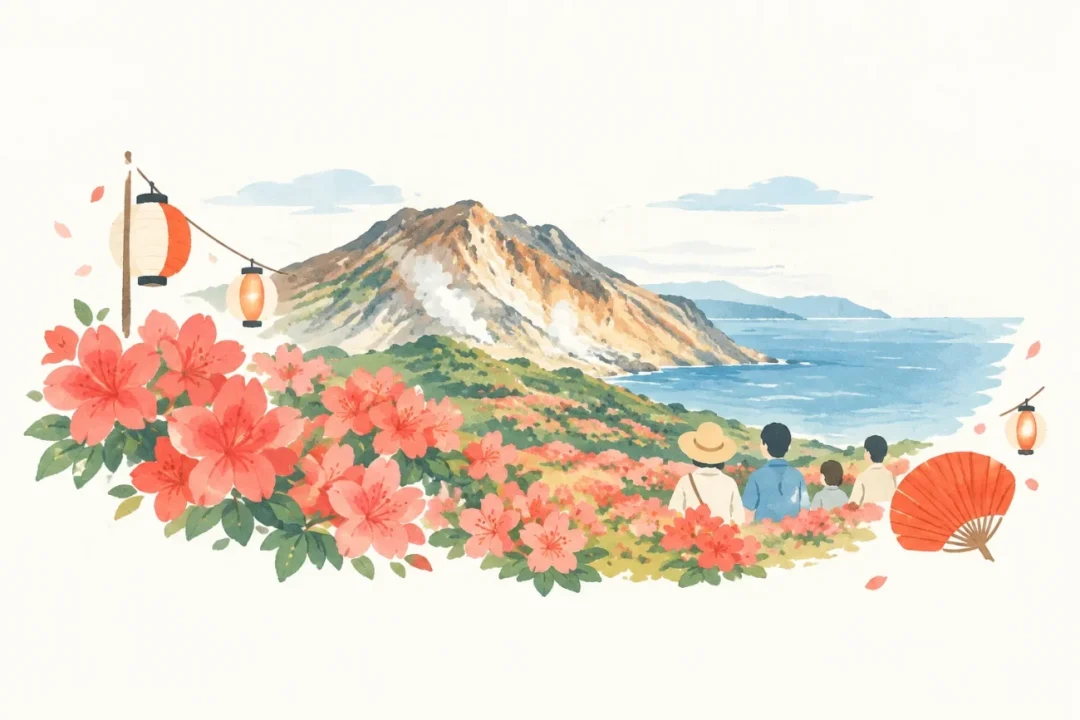 恵山つつじまつりをテーマにした祭りのイメージ