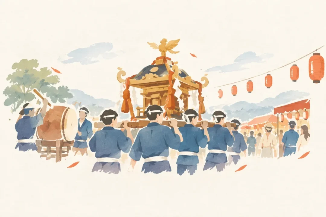 士別神社例大祭(士別まつり)をテーマにした祭りのイメージ