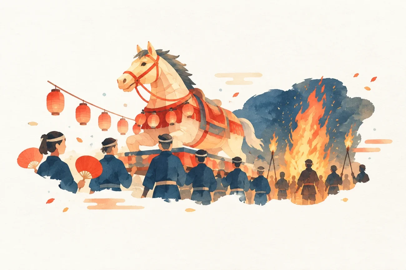 以津輕市馬市祭為主題的祭典意象